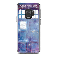 DistinctInk® Clear Shockproof Hybrid Case for Apple iPhone / Samsung Galaxy / Google Pixel - Fading TARDIS Outer Space Stars