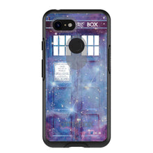 DistinctInk™ OtterBox Symmetry Series Case for Apple iPhone / Samsung Galaxy / Google Pixel - Fading TARDIS Outer Space Stars