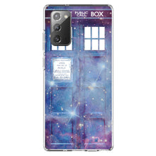 DistinctInk® Clear Shockproof Hybrid Case for Apple iPhone / Samsung Galaxy / Google Pixel - Fading TARDIS Outer Space Stars