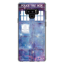 DistinctInk® Clear Shockproof Hybrid Case for Apple iPhone / Samsung Galaxy / Google Pixel - Fading TARDIS Outer Space Stars