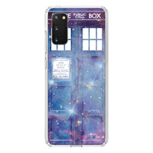 DistinctInk® Clear Shockproof Hybrid Case for Apple iPhone / Samsung Galaxy / Google Pixel - Fading TARDIS Outer Space Stars