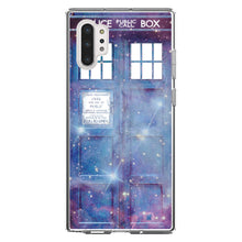 DistinctInk® Clear Shockproof Hybrid Case for Apple iPhone / Samsung Galaxy / Google Pixel - Fading TARDIS Outer Space Stars