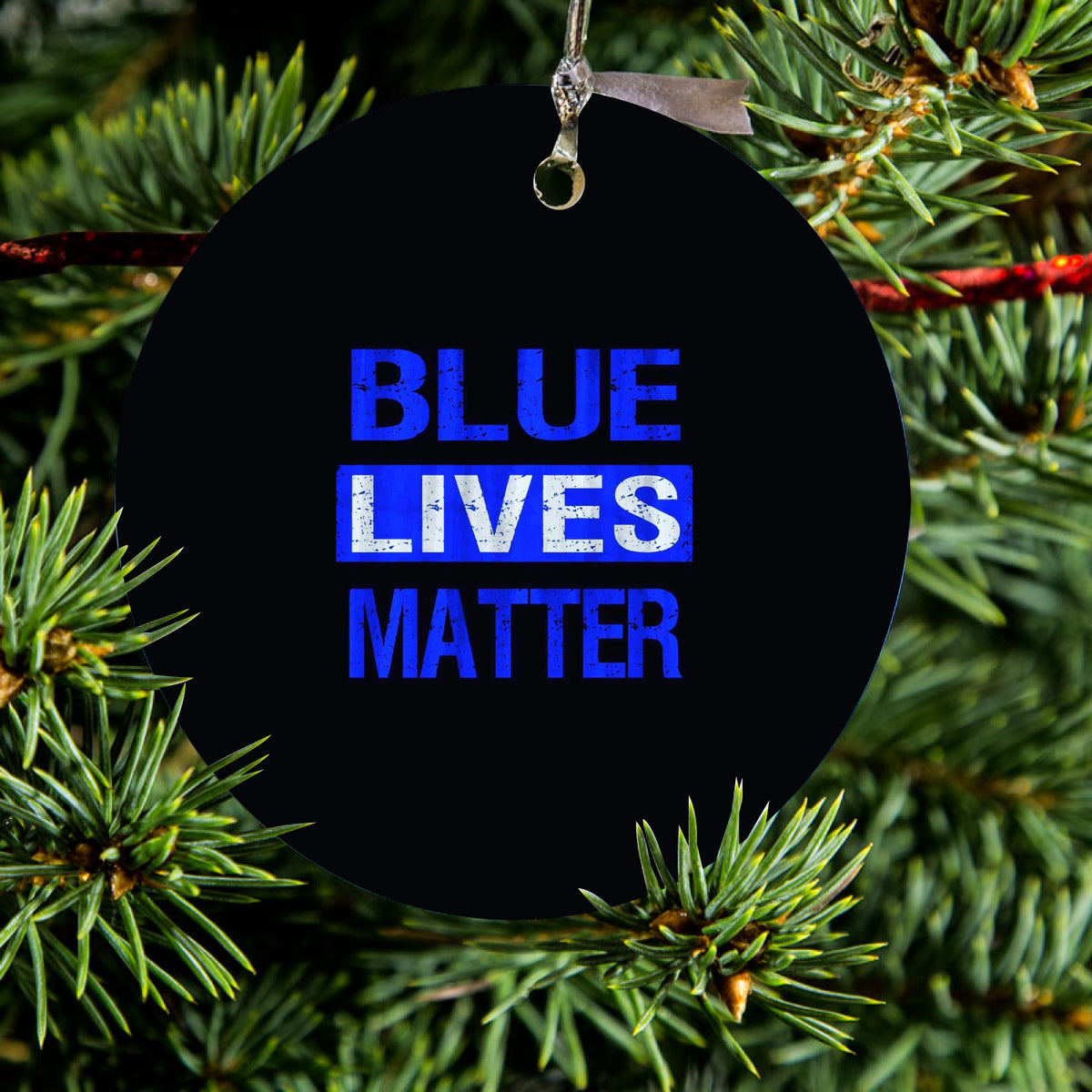 Blue Lives Matter Law Enforcement Ceramic Ornament, view 2