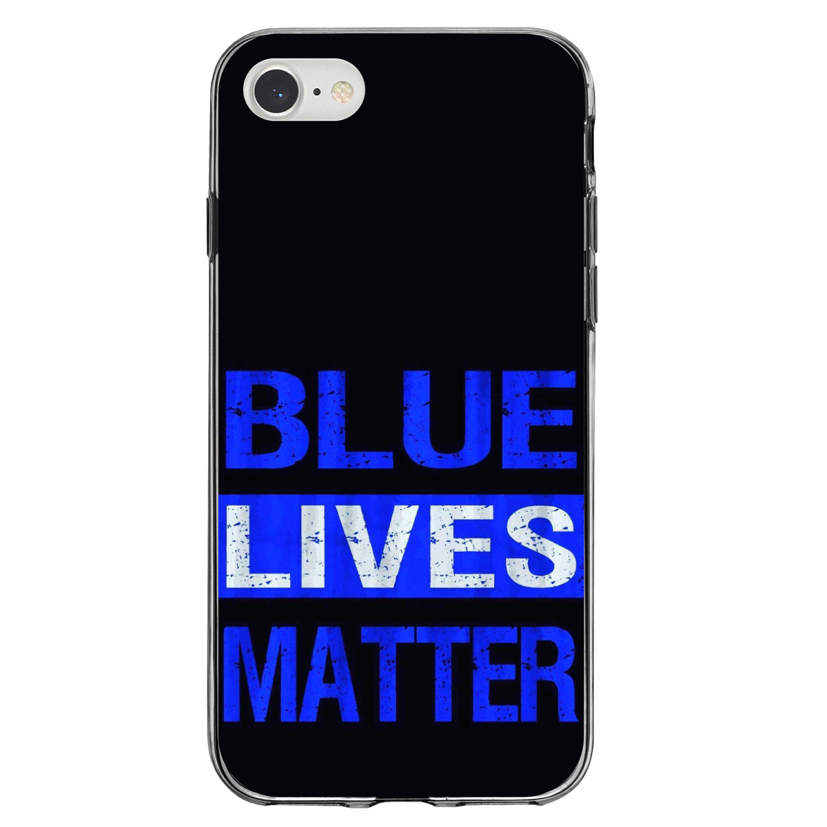 Blue Lives Matter Law Enforcement Clear Shockproof iPhone Case, view 5