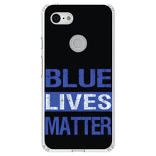 DistinctInk® Clear Shockproof Hybrid Case for Apple iPhone / Samsung Galaxy / Google Pixel - Blue Lives Matter Law Enforcement