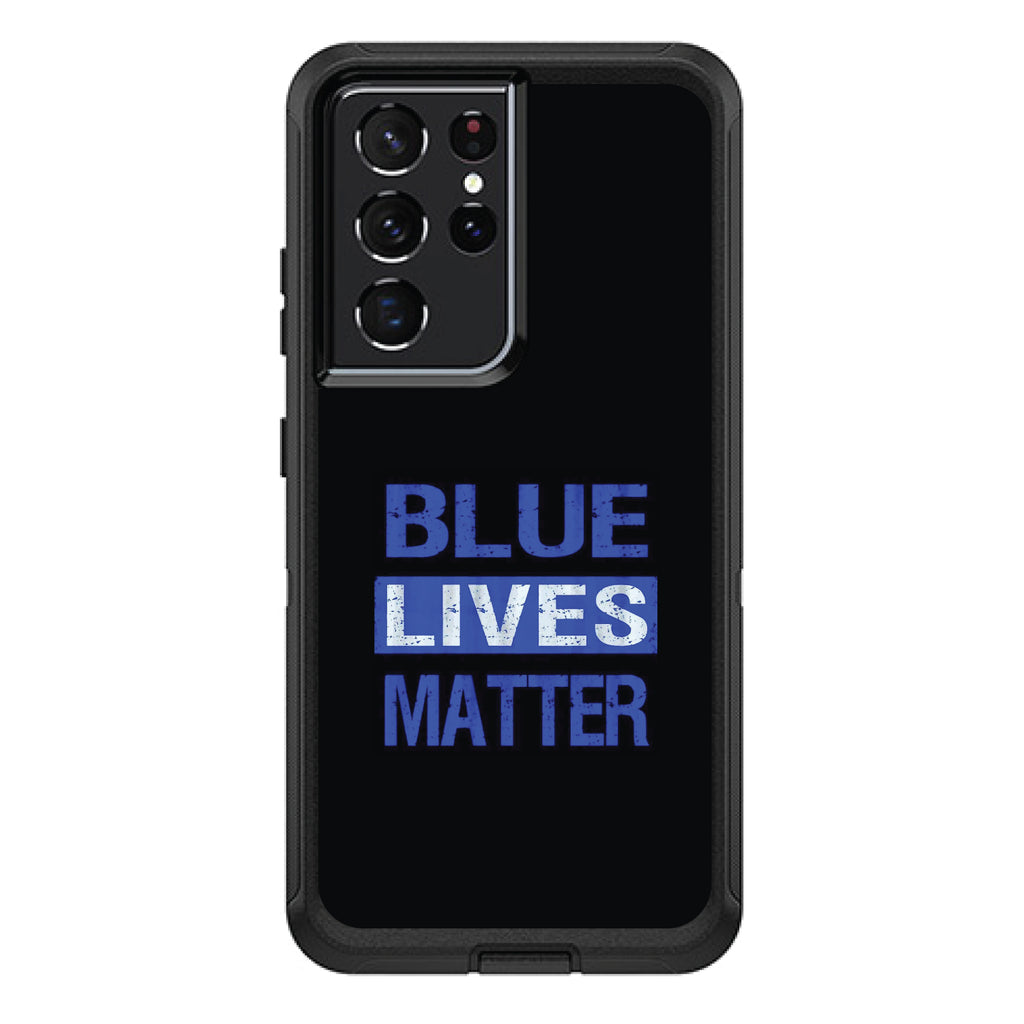 Blue Lives Matter Law Enforcement OtterBox Defender Case for iPhone & Galaxy, view 7