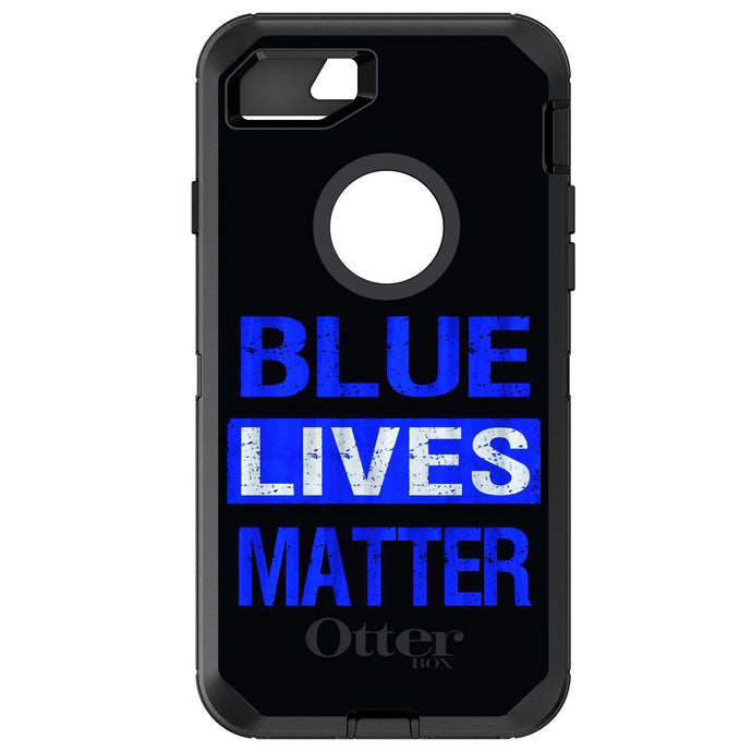 DistinctInk™ OtterBox Defender Series Case for Apple iPhone / Samsung Galaxy / Google Pixel - Blue Lives Matter Law Enforcement