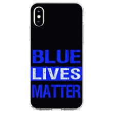 DistinctInk® Clear Shockproof Hybrid Case for Apple iPhone / Samsung Galaxy / Google Pixel - Blue Lives Matter Law Enforcement