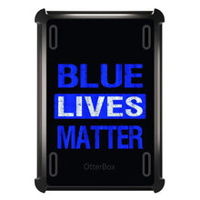 DistinctInk™ OtterBox Defender Series Case for Apple iPad / iPad Pro / iPad Air / iPad Mini - Blue Lives Matter Law Enforcement