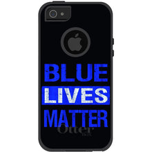 DistinctInk™ OtterBox Commuter Series Case for Apple iPhone or Samsung Galaxy - Blue Lives Matter Law Enforcement