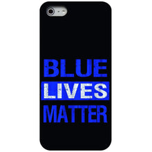 DistinctInk® Hard Plastic Snap-On Case for Apple iPhone or Samsung Galaxy - Blue Lives Matter Law Enforcement