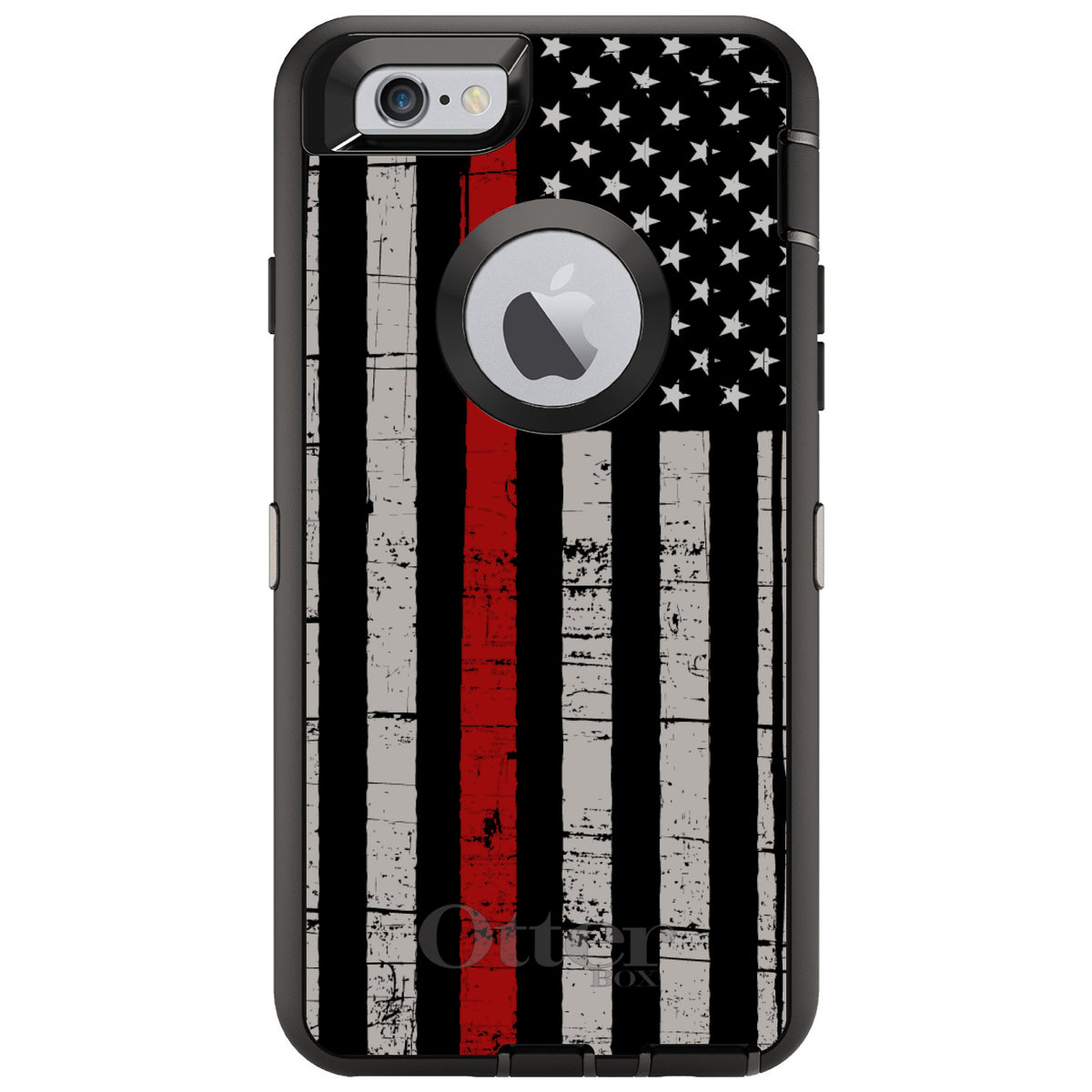 Weathered Thin Red Line OtterBox Defender Case for iPhone & Galaxy, view 4