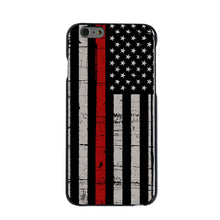 DistinctInk® Hard Plastic Snap-On Case for Apple iPhone or Samsung Galaxy - Weathered Thin Red Line