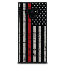 DistinctInk® Hard Plastic Snap-On Case for Apple iPhone or Samsung Galaxy - Weathered Thin Red Line