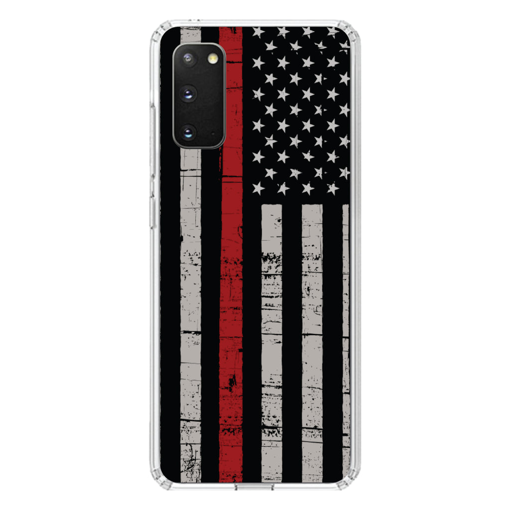 Weathered Thin Red Line US Flag Clear Shockproof iPhone Case, view 13