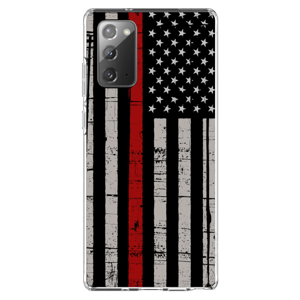 Weathered Thin Red Line US Flag Clear Shockproof iPhone Case, view 8