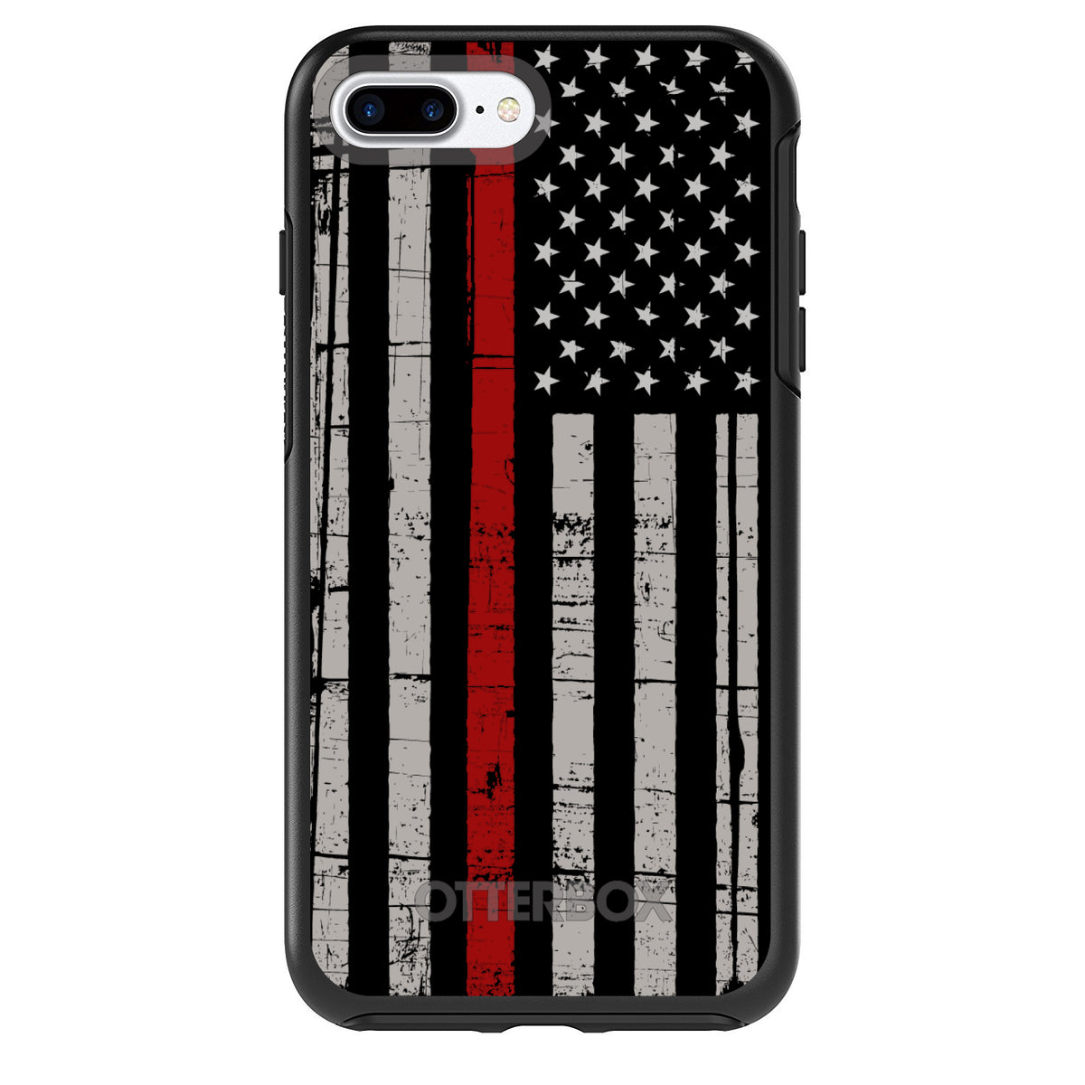 Weathered Thin Red Line OtterBox Symmetry Case for iPhone & Galaxy, view 2