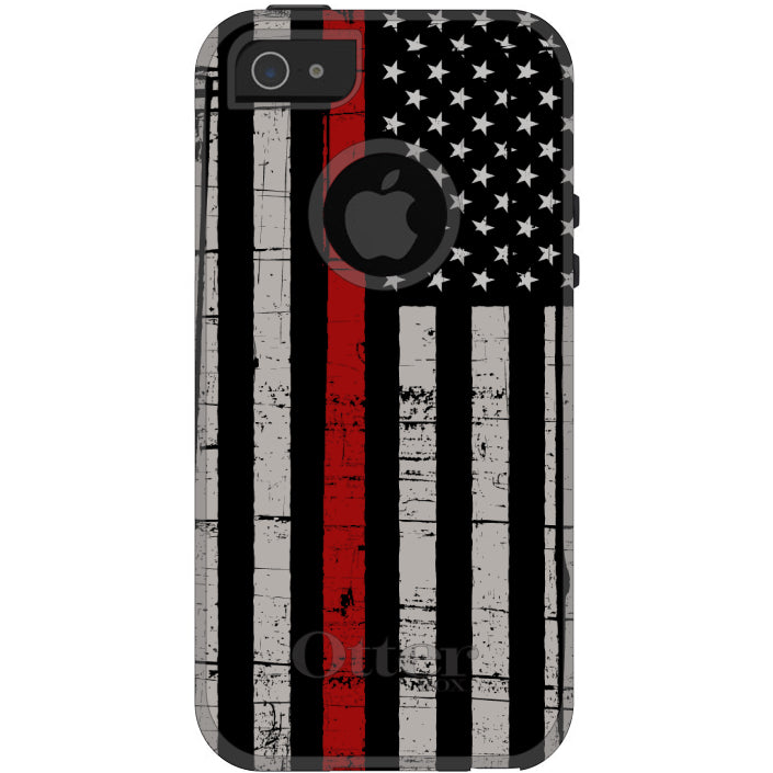 Weathered Thin Red Line OtterBox Commuter Case for iPhone & Galaxy, view 5