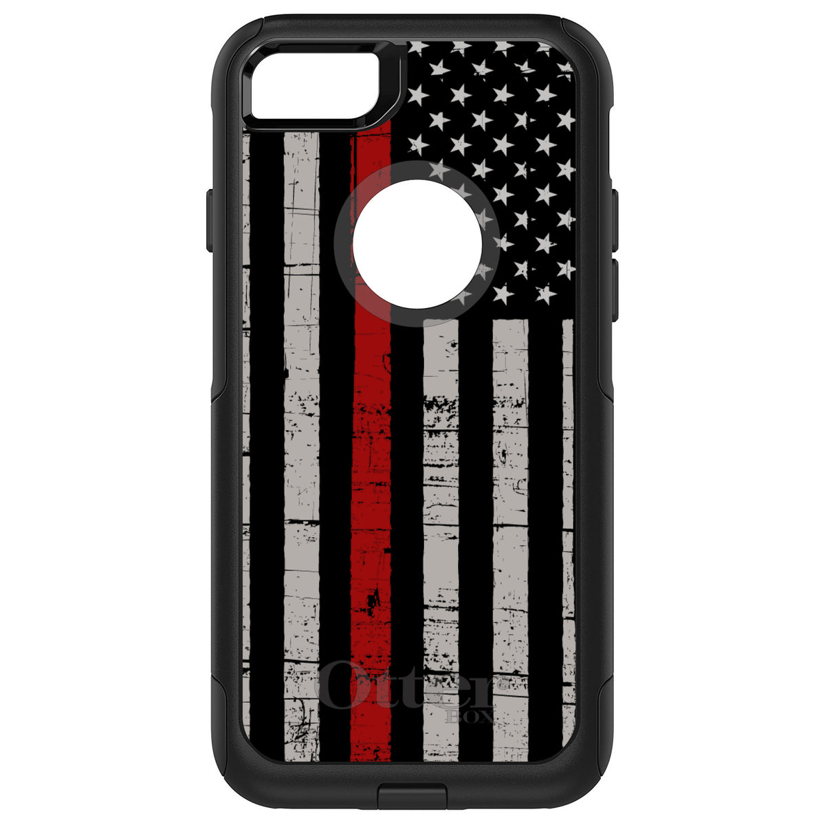 Weathered Thin Red Line OtterBox Commuter Case for iPhone & Galaxy