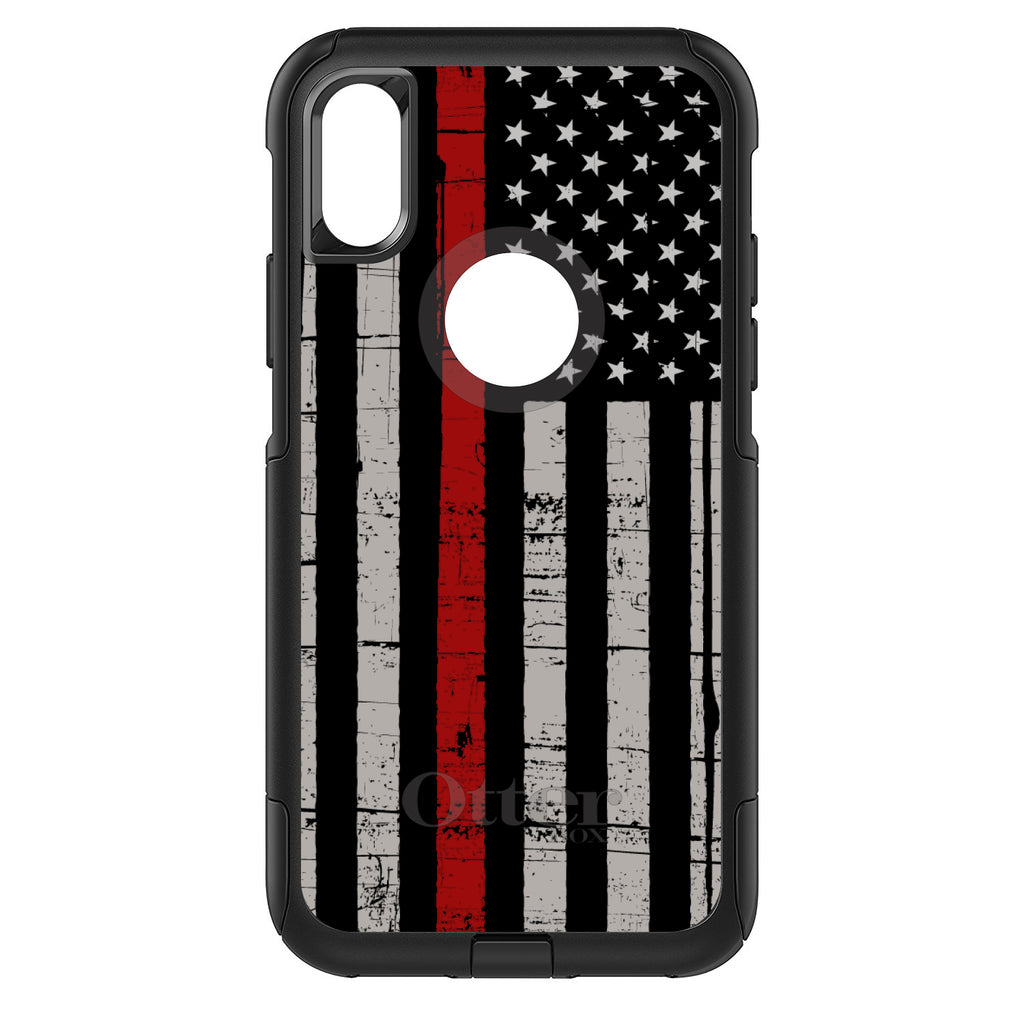 Weathered Thin Red Line OtterBox Commuter Case for iPhone & Galaxy, view 3