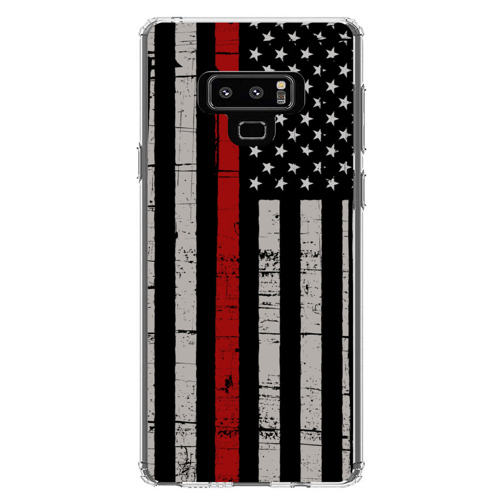Weathered Thin Red Line US Flag Clear Shockproof iPhone Case, view 11
