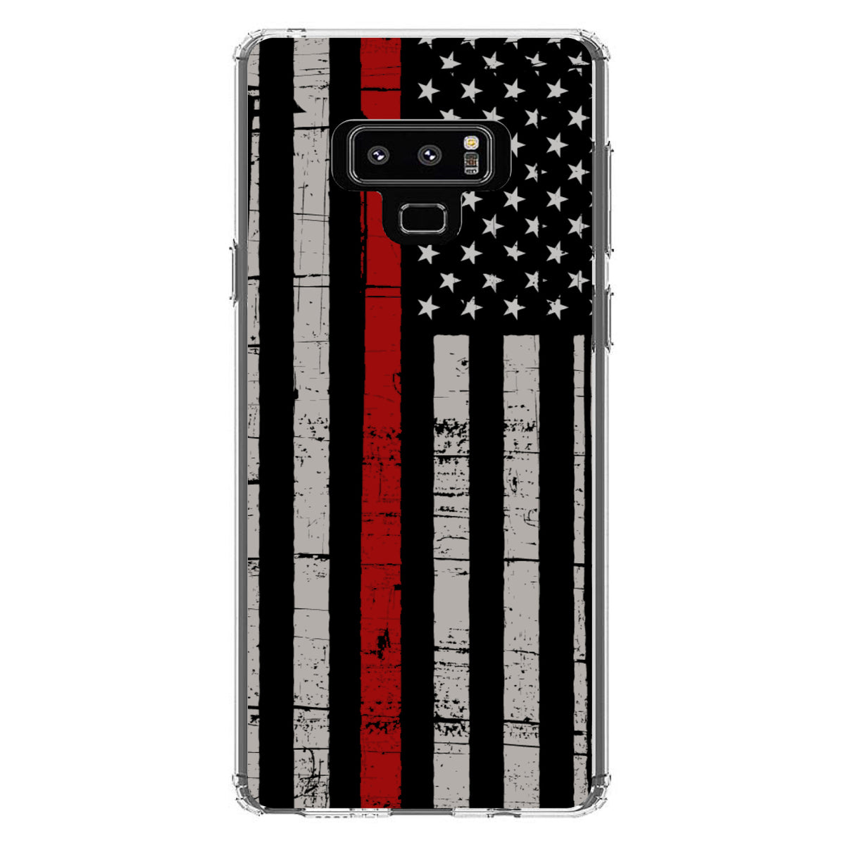 Weathered Thin Red Line US Flag Clear Shockproof iPhone Case, view 11