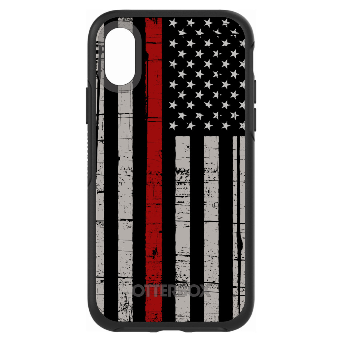 Weathered Thin Red Line OtterBox Symmetry Case for iPhone & Galaxy, view 4