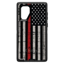 DistinctInk™ OtterBox Defender Series Case for Apple iPhone / Samsung Galaxy / Google Pixel - Weathered Thin Red Line