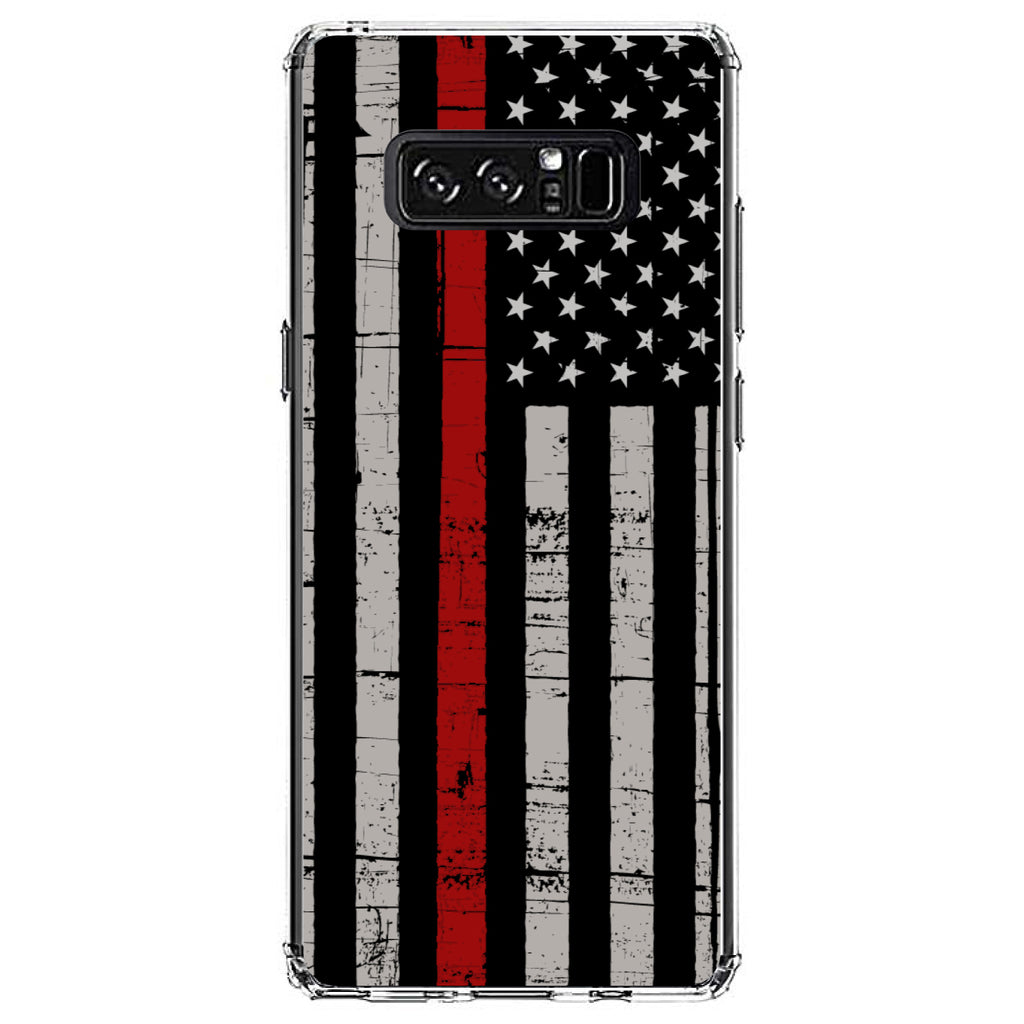 Weathered Thin Red Line US Flag Clear Shockproof iPhone Case, view 12