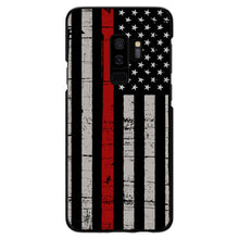 DistinctInk® Hard Plastic Snap-On Case for Apple iPhone or Samsung Galaxy - Weathered Thin Red Line