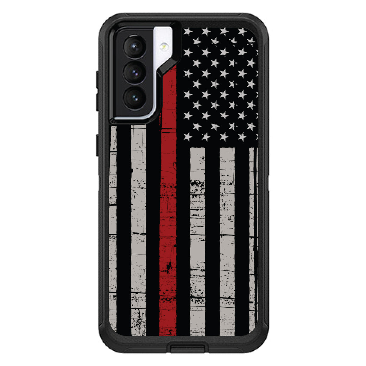 Weathered Thin Red Line OtterBox Defender Case for iPhone & Galaxy, view 6