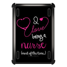 DistinctInk™ OtterBox Defender Series Case for Apple iPad / iPad Pro / iPad Air / iPad Mini - I Love Being A Nurse Most of the Time