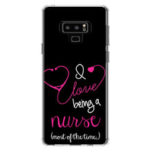 DistinctInk® Clear Shockproof Hybrid Case for Apple iPhone / Samsung Galaxy / Google Pixel - I Love Being A Nurse Most of the Time