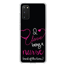 DistinctInk® Clear Shockproof Hybrid Case for Apple iPhone / Samsung Galaxy / Google Pixel - I Love Being A Nurse Most of the Time