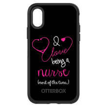 DistinctInk™ OtterBox Symmetry Series Case for Apple iPhone / Samsung Galaxy / Google Pixel - I Love Being A Nurse Most of the Time