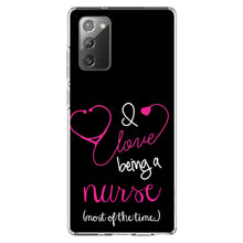 DistinctInk® Clear Shockproof Hybrid Case for Apple iPhone / Samsung Galaxy / Google Pixel - I Love Being A Nurse Most of the Time