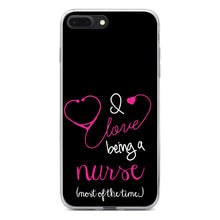 DistinctInk® Clear Shockproof Hybrid Case for Apple iPhone / Samsung Galaxy / Google Pixel - I Love Being A Nurse Most of the Time