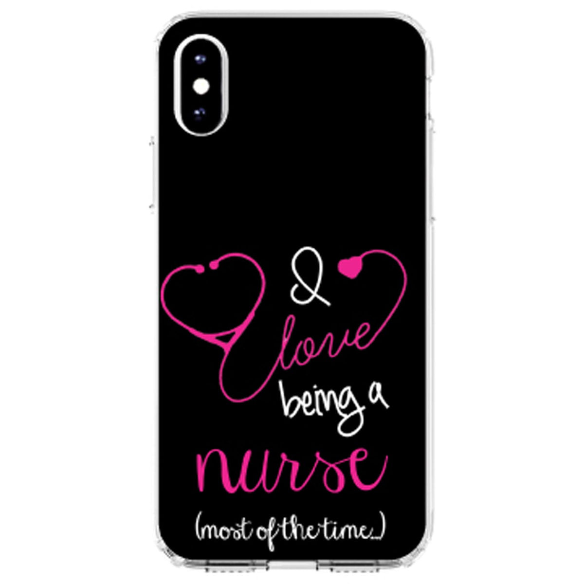 I Love Being A Nurse Most of the Time Clear Shockproof iPhone Case, view 3