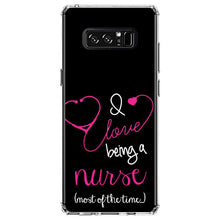 DistinctInk® Clear Shockproof Hybrid Case for Apple iPhone / Samsung Galaxy / Google Pixel - I Love Being A Nurse Most of the Time