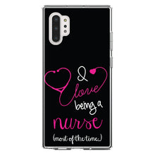 DistinctInk® Clear Shockproof Hybrid Case for Apple iPhone / Samsung Galaxy / Google Pixel - I Love Being A Nurse Most of the Time