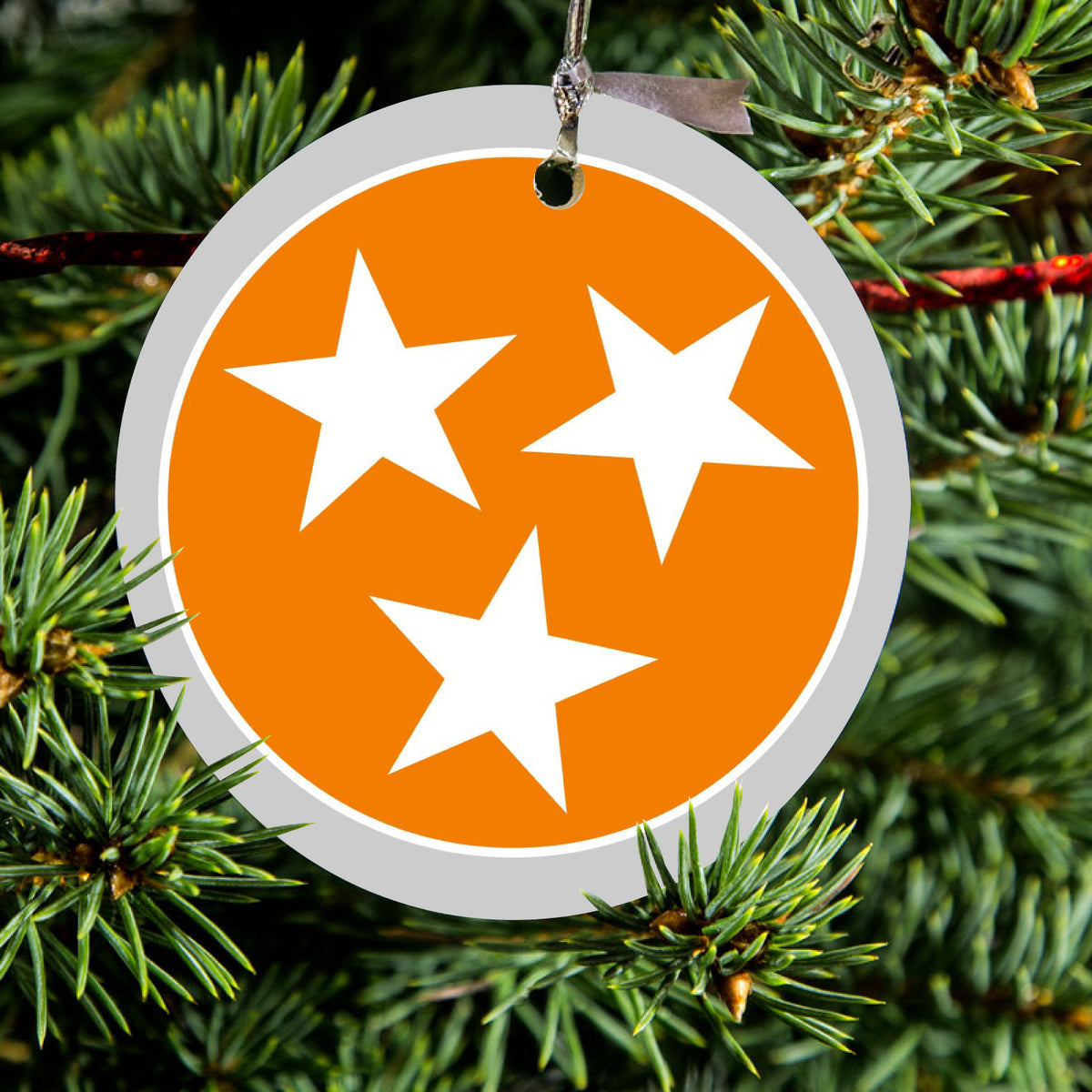 Grey Orange Tennessee Flag Ceramic Ornament, view 2