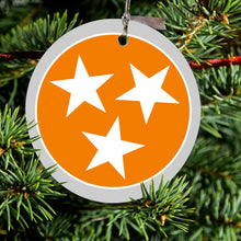 Grey Orange Tennessee Flag Ceramic Ornament
