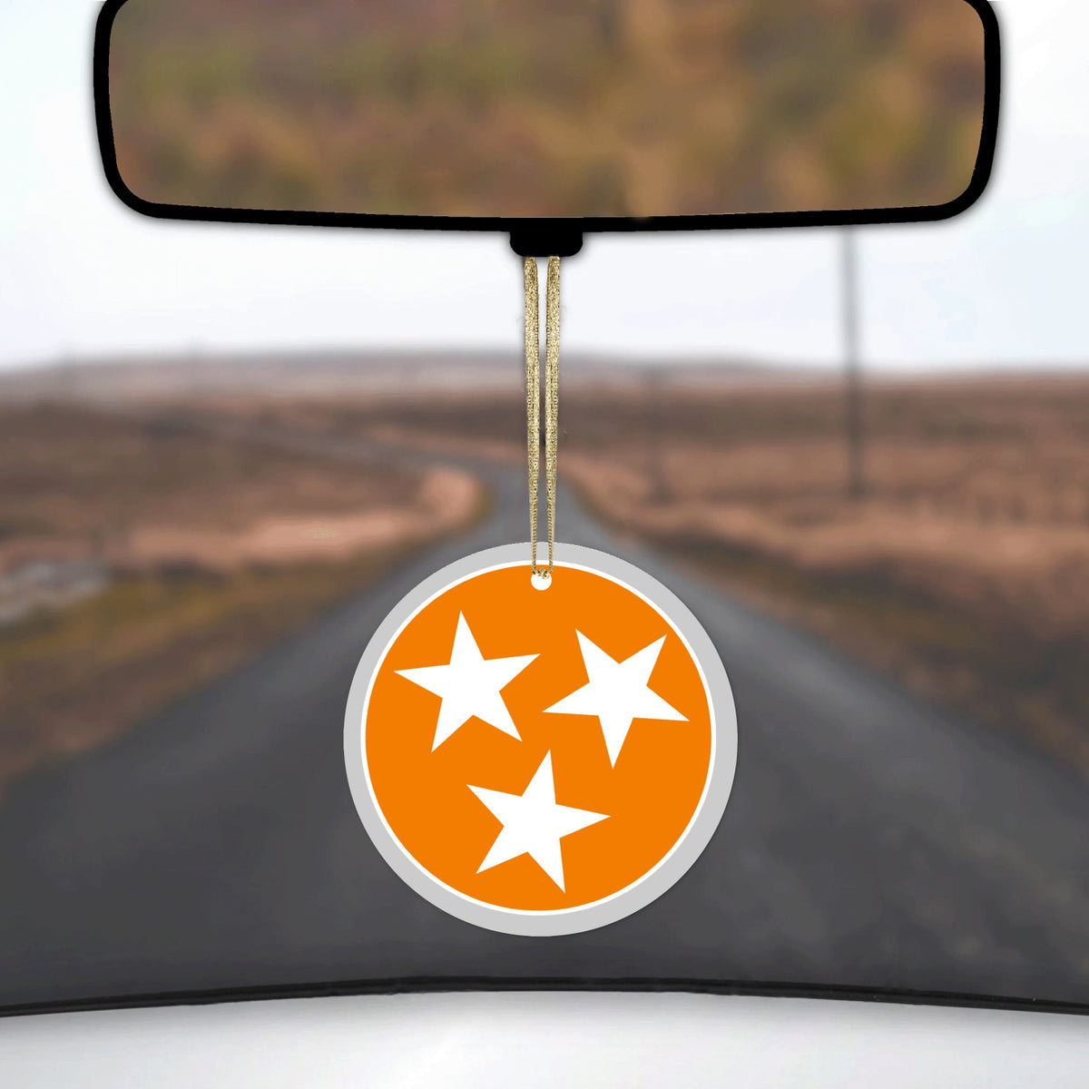 Grey Orange Tennessee Flag Ceramic Ornament, view 3