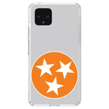 DistinctInk® Clear Shockproof Hybrid Case for Apple iPhone / Samsung Galaxy / Google Pixel - Grey Orange Tennessee Flag