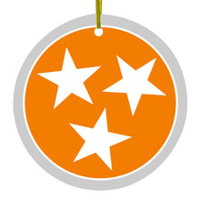 Grey Orange Tennessee Flag Ceramic Ornament
