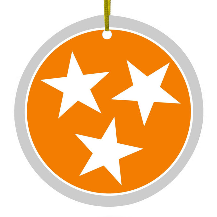Grey Orange Tennessee Flag Ceramic Ornament