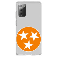 DistinctInk® Clear Shockproof Hybrid Case for Apple iPhone / Samsung Galaxy / Google Pixel - Grey Orange Tennessee Flag