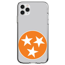 DistinctInk® Clear Shockproof Hybrid Case for Apple iPhone / Samsung Galaxy / Google Pixel - Grey Orange Tennessee Flag