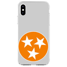 DistinctInk® Clear Shockproof Hybrid Case for Apple iPhone / Samsung Galaxy / Google Pixel - Grey Orange Tennessee Flag