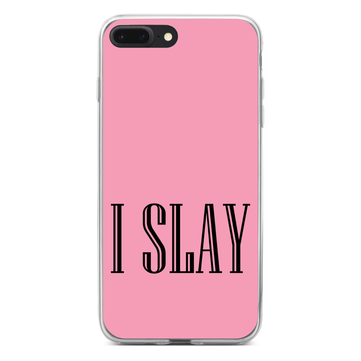 Black Pink I Slay Clear Shockproof iPhone Case, view 6